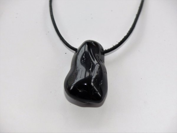 1 Trommelstein Gebohrt Obsidian XL (Mexiko) (A-Qualität)