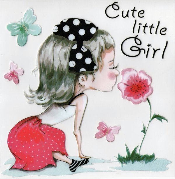 1 Bügelbild/Patch Folie Cute little Girl