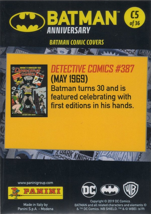 PANINI [80 Jahre Batman Anniversary] Trading Card Nr. C5