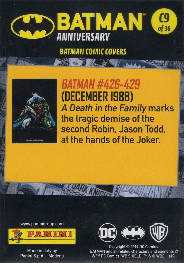 PANINI [80 Jahre Batman Anniversary] Trading Card Nr. C9