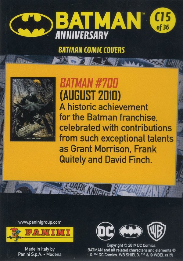PANINI [80 Jahre Batman Anniversary] Trading Card Nr. C15