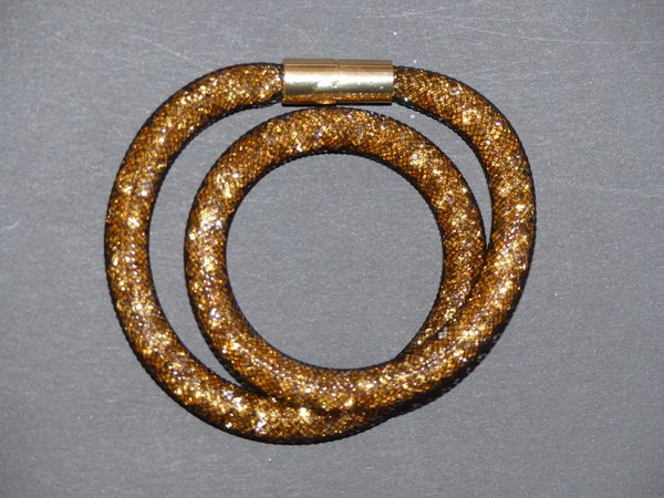 1 Stardust Kristall Armband, Wickelarmband Gold