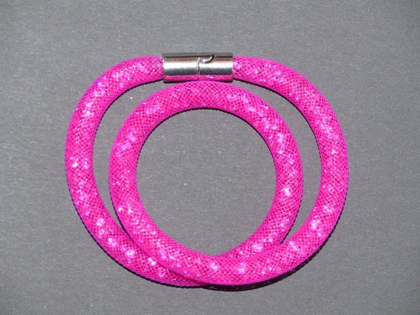 1 Stardust Kristall Armband, Wickelarmband Pink