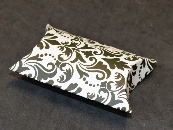 5 Geschenkschachtel Pillow Box Kissen Pappe Schwarze Ornamente